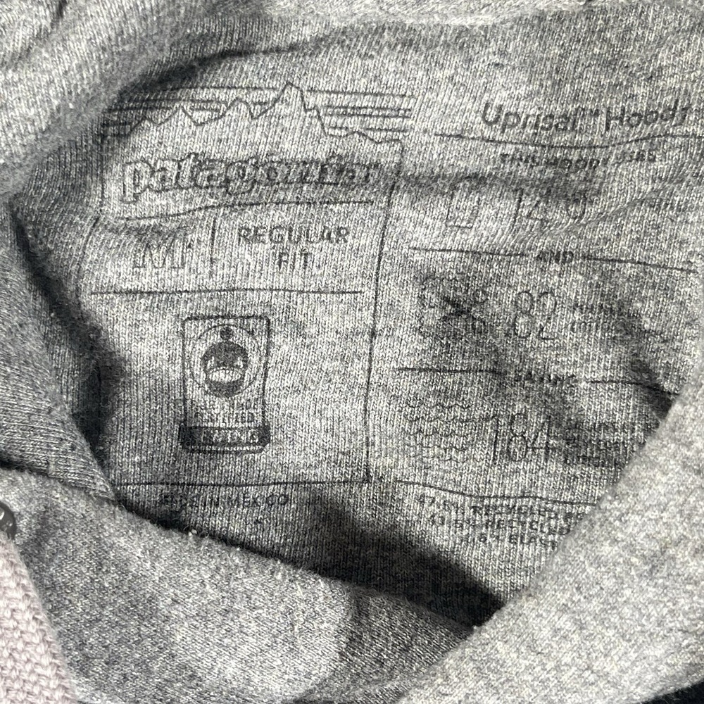 Patagonia Uprisal Hoodie Men Medium Gray P-6 Horizons Logo Pullover Sweatshirt - Picture 3 of 12